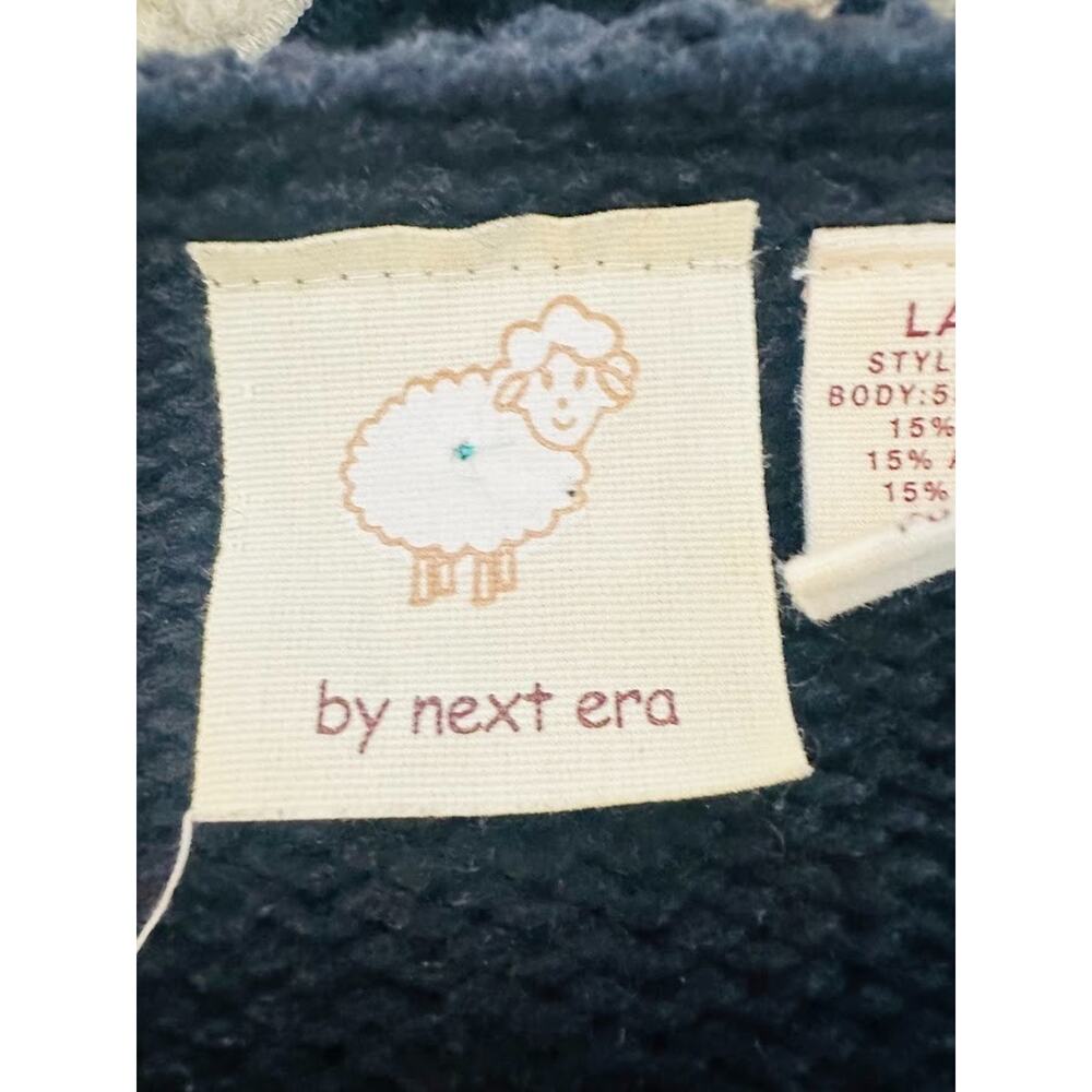 VTG Next Era Cardigan Long Sweater Women Large Wool Boho Sherpa Trim Embroidered - Picture 6 of 8